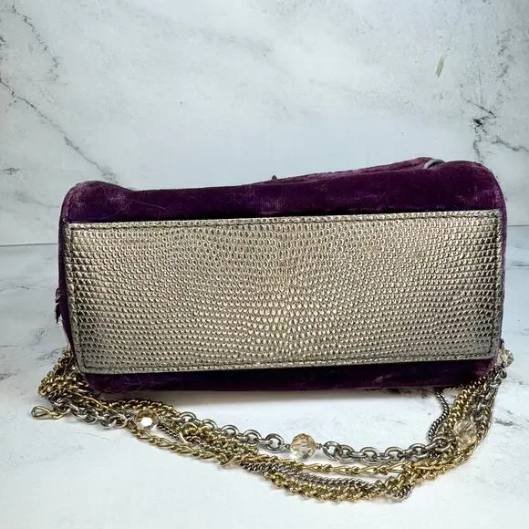 Dolce & Gabanna Velvet Bag Miss Sicily Runway purse Rare 2016 Lizard Metal D&G - Picture 11 of 16